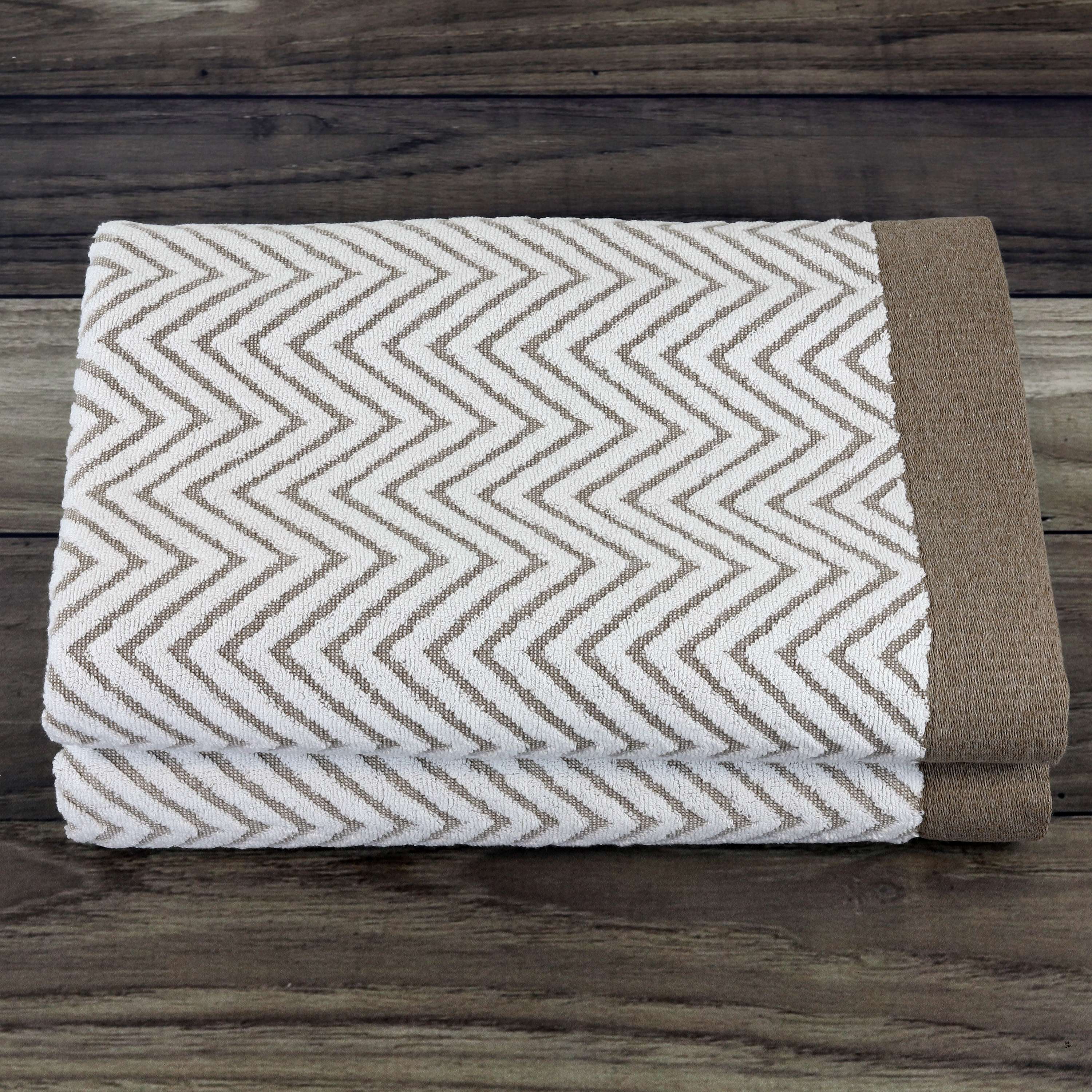 Fibertone Jacquard Pool Towels - Chevron