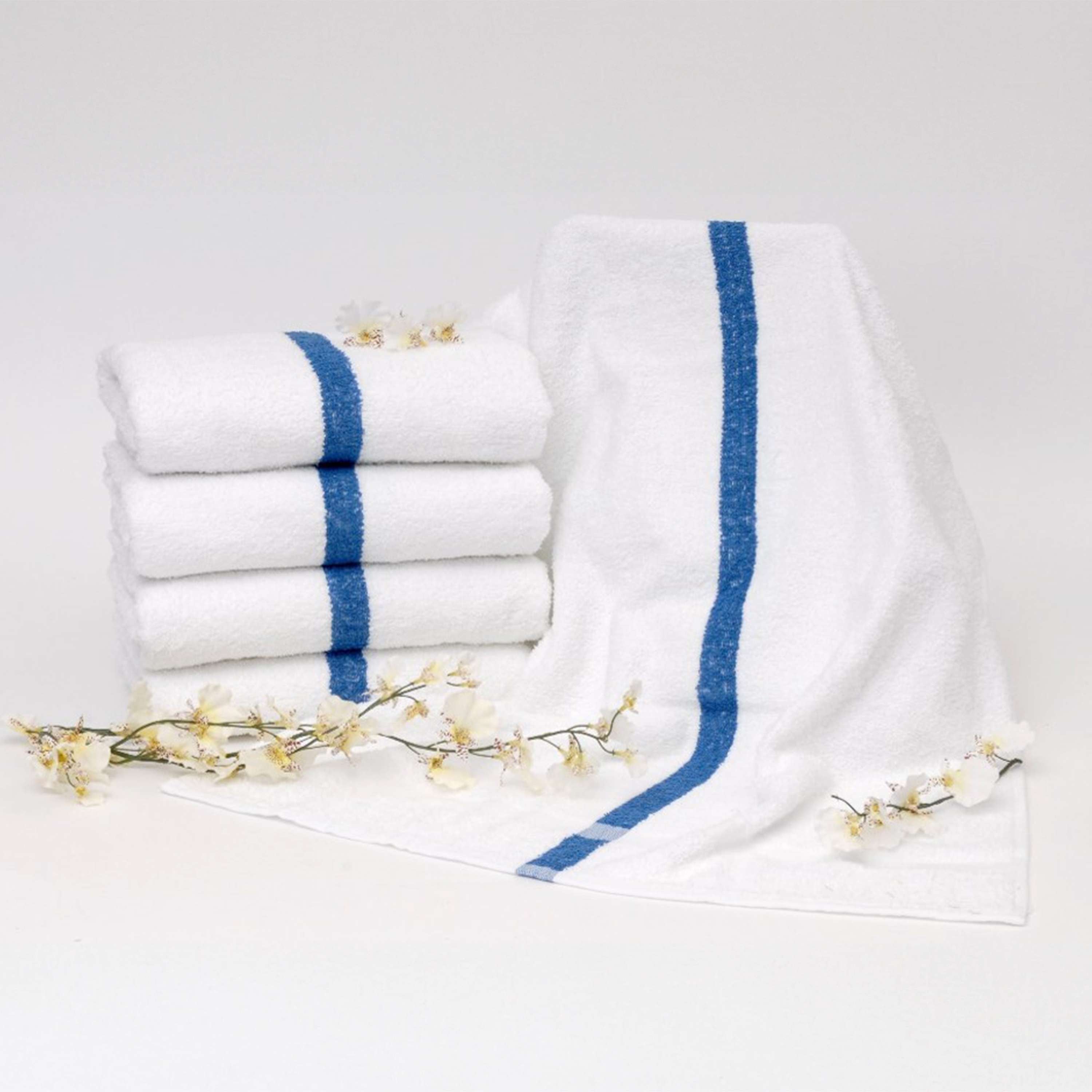 Dependability Blue Center Stripe Pool Towel