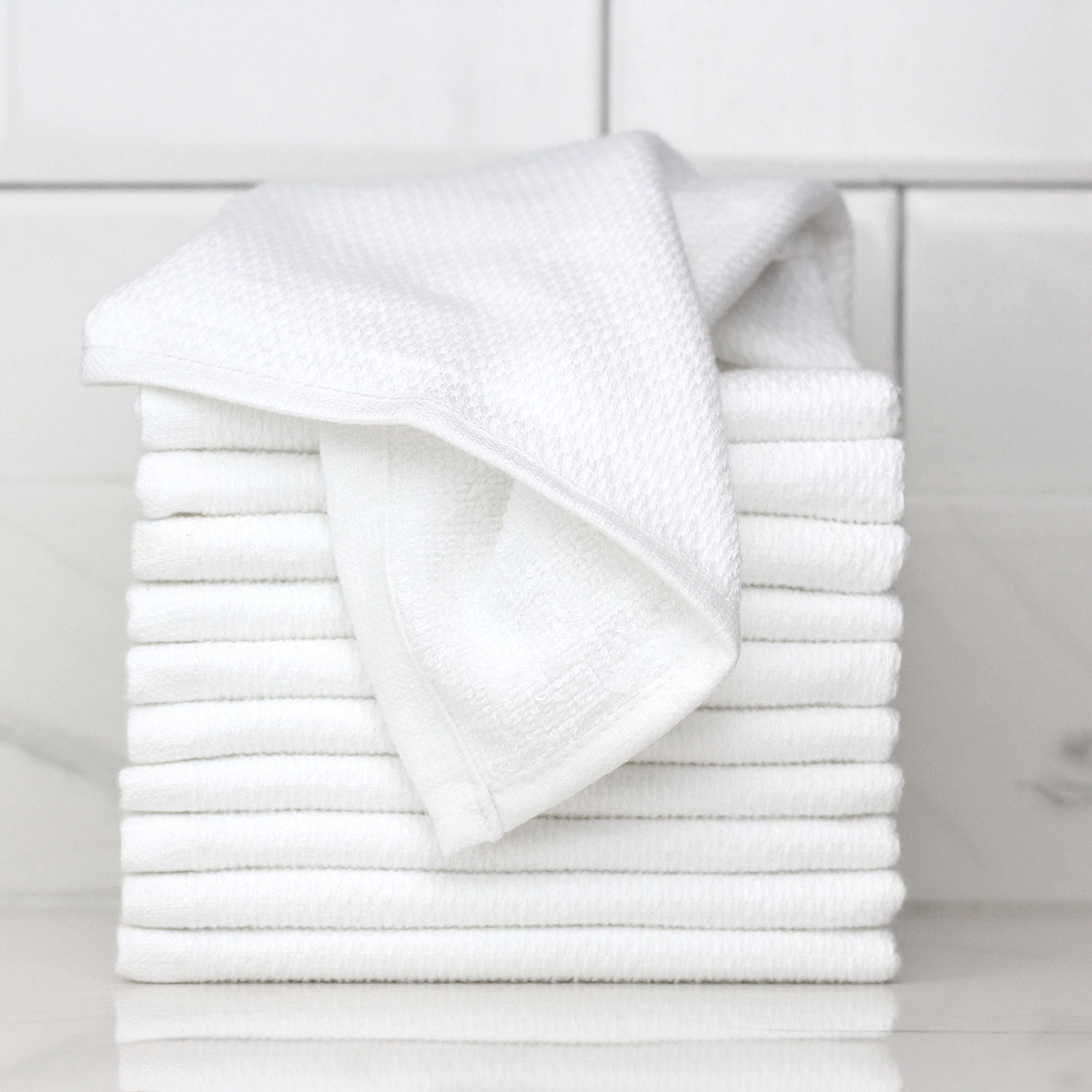 Tea Towel Wash Cloth - White